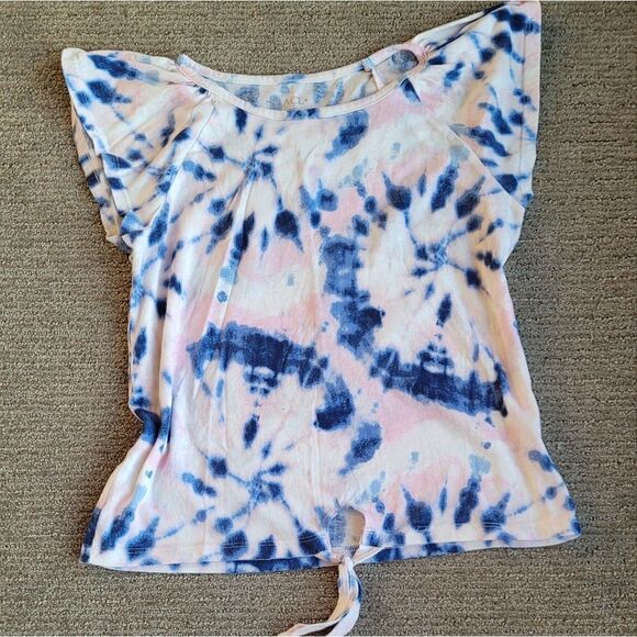 🤸‍♀️3 for 12🤸‍♂️ The Childrens Place Tie Dye Tie Front Flutter Sleeve Top XL - Picture 1 of 4